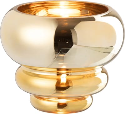 J-Line theelichthouder/vaas Julia - glas - goud - Ø 15.5 cm