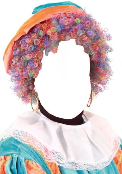 Pieten pruik afro verstelbaar regenboog
