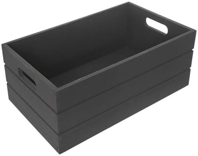 Orion - Houten Opslagkist - 26x16x11 cm - Zwart - Decoratief