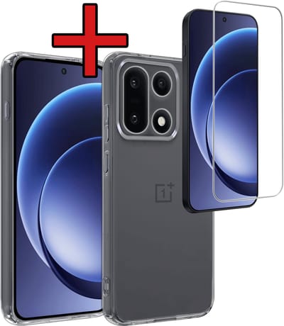 Hoesje - Met Screenprotector - Geschikt voor OnePlus 15 - Sterk & Shockproof - Telefoon Hoes - Back Cover - Siliconen Case - Telefoonhoes - Transparant