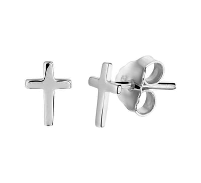 YO&NO - Oorbellen - kruis - sieraden vrouw - heren - oorknoppen - zilver 925