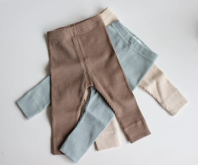 MiniMidi - Baby Legging Ribgebreid - Kinder Legging Ribgebreid - Brown 62/68