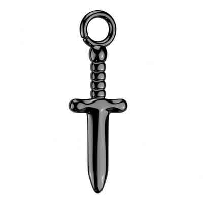 Hangertje titanium zwaard - zwart - LMPiercings