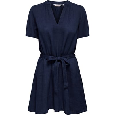 ONLY - ONLLEONI SS V NECK SHORT DRESS WVN Dames Jurk