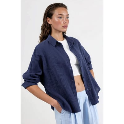 Textured Woven Cotton Overhemd