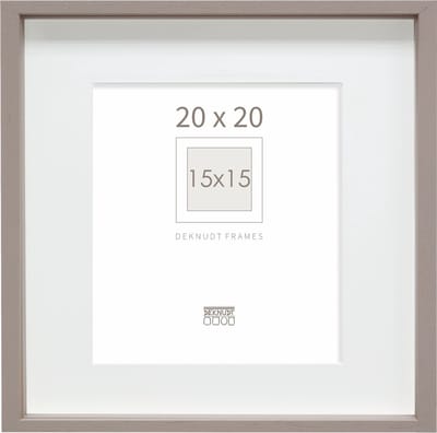 Deknudt Frames Fotolijst - taupe met passe-partout - 15x15  / 20x20 cm