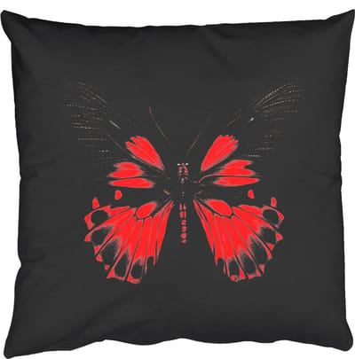 Sierkussens - Kussentjes Woonkamer - 50x50 cm - Vlinder - Rood - Contrast