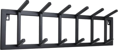 LOFT42 Kapstok Jaimy Single - Zwart – Metaal – 6 dubbele haken - 80x24x12