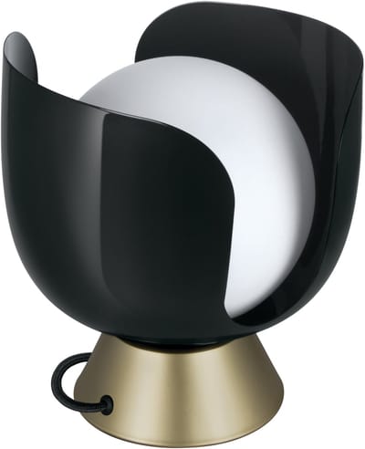 OSRAM Decor Corolle tafellamp E14, metaal & glas, textielkabel, vervangbare lampen, retrostijl, zwart
