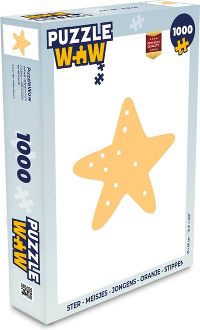 Puzzel Ster - Meisjes - Jongens - Oranje - Stippen - Kinderen - Legpuzzel - Puzzel 1000 stukjes volwassenen