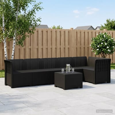 vidaXL - 6-Zits - Tuinbank - Rattan - uitstraling - PP - Antraciet