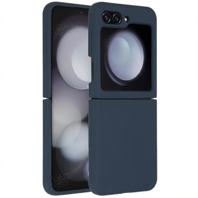Accezz Hoesje - Geschikt voor Samsung Galaxy Z Flip 5 - Liquid Silicone Backcover - Donkerblauw