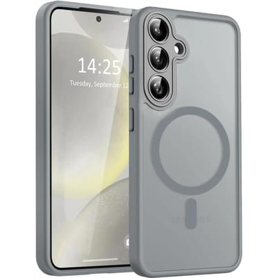 Luxe Mat Transparant Magnetisch Draadloos Opladen Telefoonhoesje voor Samsung Galaxy S25 Ultra S24 S23 Ultra Plus S24FE Cover Galaxy S23 Ultra
