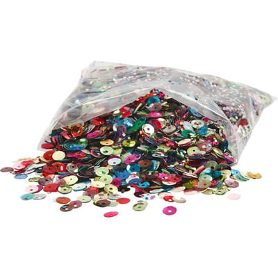 Pailletten, rond, afm 6 mm, 100 gr/ 1 doos