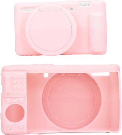 Zachte Siliconen Camera Bescherming voor Sony ZV-1 met Schermbeschermer - Slanke en Krasbestendige Case (Roze)