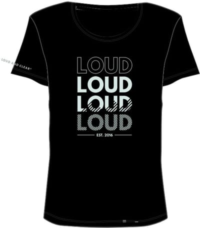 LOUD AND CLEAR® - T-Shirt - Shirt - Zwart - Print - LOUD - Opdruk - Heren - Dames - Maat S