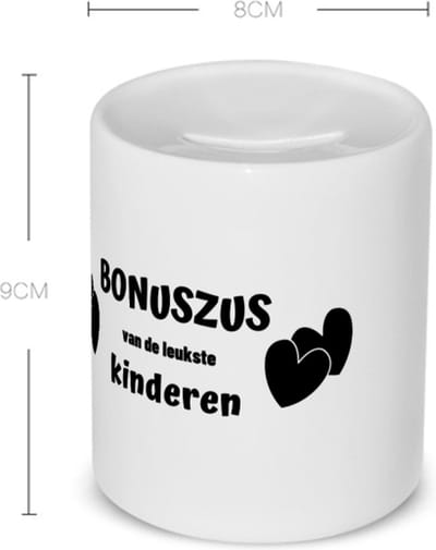 Akyol - bonuszus van de leukste kinderen Spaarpot - Zus - de leukste zus - verjaardag - cadeautje voor zus - kado - geschenk - 350 ML inhoud