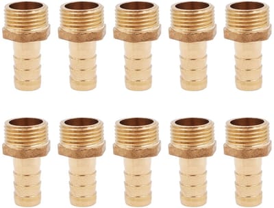 Dailygoods - Slang Pijp Tap Connector - Messing Nozzle Adapter - 10Pcs - 3/8 10mm - Voor Vijver en Pool - Tuin en Zwembad Toepassingen