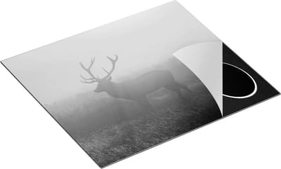 Chefcare Inductie Beschermer Hert tijdens de Mist - Zwart Wit - 60x50 cm - Afdekplaat Inductie - Kookplaat Beschermer - Inductie Mat