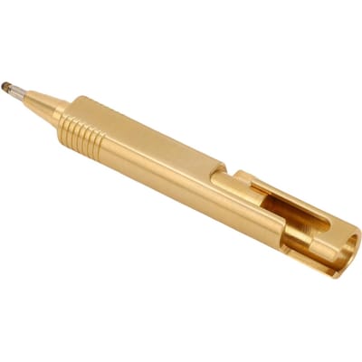 Mini Stylo à Bille Laiton Portable Petit Stylo à Bille de Poche pour Bureau Travail Écriture Signature