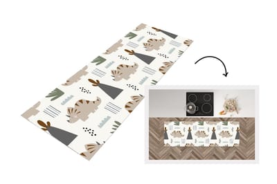 Keukenloper - Loper keuken - Jongens - Kinderen - Patroon - Dinosaurus - 150x50 cm - Keukenloper vinyl