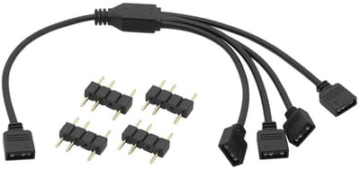 Dailygoods- ARGB Splitterkabel 5V 3-pins - 1 tot 4 RGB Splitterkabel - Zacht PVC - 30 cm - 4 x ARGB-connectoren - Stevig en duurzaam - RGB Splitter