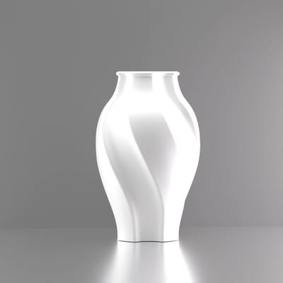 3d-gezellig Elegantie - Vaas - Wit - Maat 25 cm - Kunststof - Modern - Bloemenvaas -100% gerecycled PLA (bioplastic)