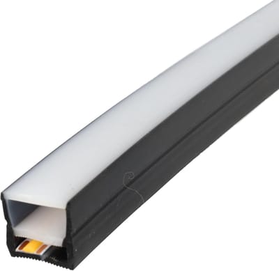 Siliconen LED Strip Profiel - Flexibele Strip Behuizing - Decoratieve Verlichting - Vierkante Vorm - 5 meter - Zwart