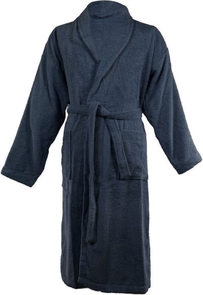 TISECO - Badjas LINDU - katoen - badstof, met zakken - S/M, donkerblauw
