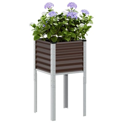 vidaXL - Plantenbak - Bruin - 45x45x88 - cm - Staal