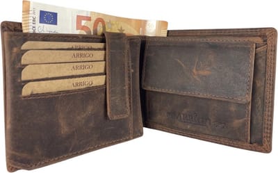 Heren Portemonnee Leer Cognac - RFID - Anti Skim - Portefeuille Heren - Portemonnee - Cognac - Pasjes