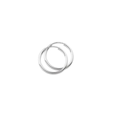 YO&NO - Oorbellen - Zilver - Oorringen - Ronde buis - 1.5mm - 32mm - Sieraden vrouw - Gerhodineerd - 925 Zilver