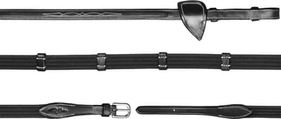 Dyon Webband teugel 5/8 met 9 passanten Zwart - Full | Teugels paard