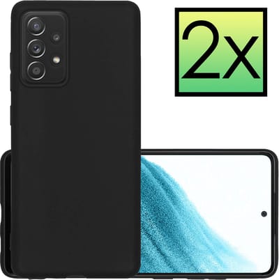 Hoesje - 2 Stuks - Geschikt voor Samsung Galaxy A53 - Sterk & Shockproof - Case Siliconen - Back Cover - Telefoon Hoes - Zwart