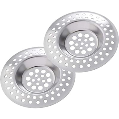 2 Stuks Keuken Metalen Gootsteen Zeef Vloerafvoer Badkuip Haarvanger Stop RVS Douche Afvoergat Filter Sifon 7.5cm white