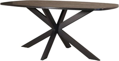 Eettafel Deens ovaal - Eetkamertafel - Gezellig tafelen - Moderne strak design - 180cm - Zwart