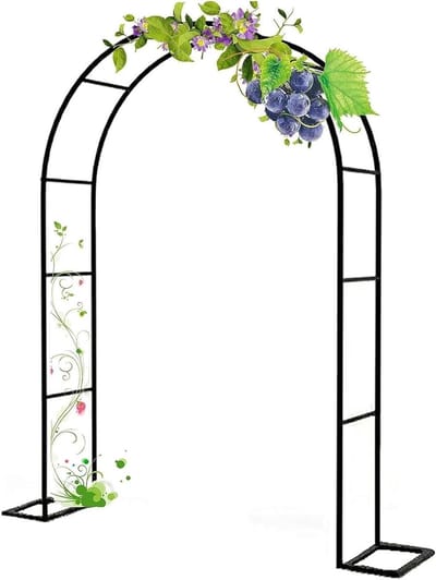 Rozenboog Metaal - Klimhulp Tuin - Decoratie Bruiloft - Versterkte Buizen - B200 x H230cm - Zwart