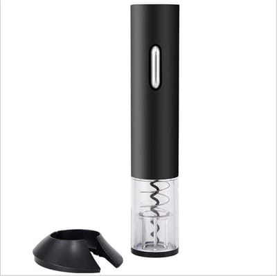 Thijox - Automatische Elektrische Flesopener Roestvrijstalen Mini Wijnstopper Schenker Folie Cutter Set Cadeau - Zwart - Perfect voor Feest, KTV, Thui