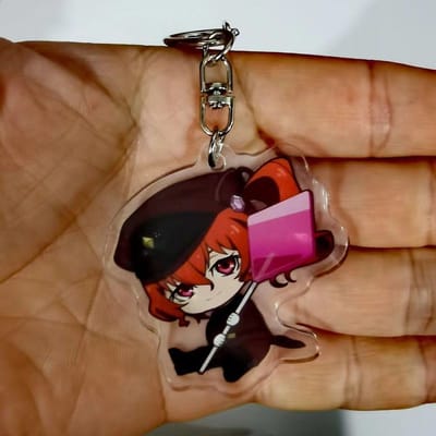 Anime Bungou Stray Dogs Porte-clés Acrylique Atsushi Nakajima Dazai Porte-clés Fleur Accessoires Hommes Femmes Pendentif Sac Chaveio Cadeaux Parfaits 5cm