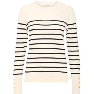 Gestreepte dames trui met ronde hals Pulz Jeans Sara