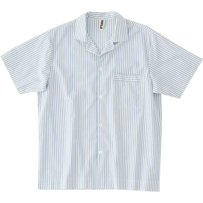 Tekla Unisex Poplin, Short Sleeve Shirt Placid Blue Stripes Größe: XXS | Nachtwäsche Outlet | Unisex | Blau
