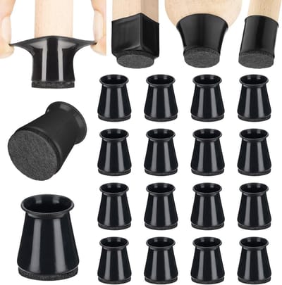 Stoelpoot Beschermers - Meubelvoet Doppen - Vloer Beschermen - Vilt Bodem - 16 Stuks - Zwart