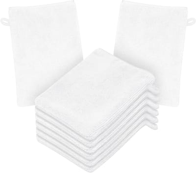 Zachte Microfiber Wasdoeken Set van 8, Herbruikbare Douchehandschoenen 15x20cm, Ideaal voor Gezichtsreiniging en Makeup Verwijdering