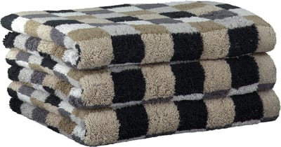 Cawo Lifestyle Karo Handdoek - Kiezelsteen 50x100