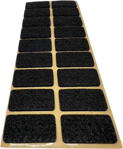 FSW-Products - 18x Premium Viltjes Stoelpoten Rechthoek - Zwart - 30x15 mm - Zelfklevend Anti Kras Vilt - Meubelvilt voor Stoelpoten - Meubelglijders - Vloerbeschermers - Plakvilt - Antikras