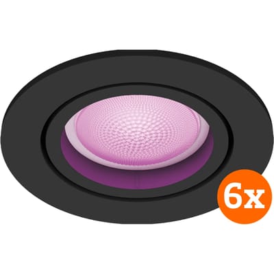 Philips Hue Centura inbouwspot White and Color - rond - Zwart - 6-pack