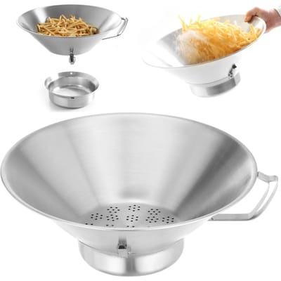 HENDI Frituurvergiet – Roestvast staal – Handgreep – Afneembare bodembak – Ø410x(H)170mm