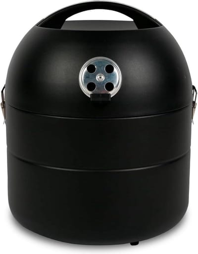 Draagbare houtskoolgrill - Compacte tafelgrill met ventilatiesysteem - Stalen grill Ø 29 cm - Afmetingen Ø 345 x 428 cm