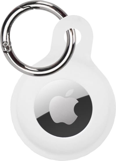 Hoesje Geschikt voor Apple AirTag Sleutelhanger Hoes Siliconen Hoesje - Siliconen Hoesje Geschikt voor Apple AirTag-Sleutelhanger Hoesje - Wit