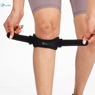 Lavida® Patellabrace -Kniebrace -Verstelbaar -Sports Bandage -1 Stuks-Ortopedische Knieband - Dames&Heren-Zwart- One Size